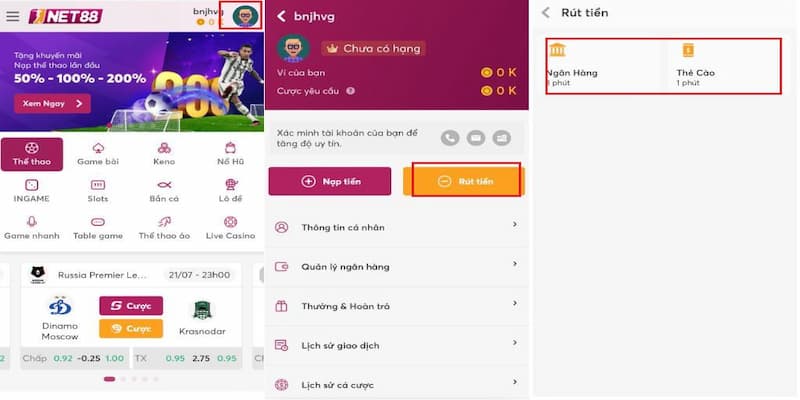 Hướng Dẫn Rút Tiền Net88